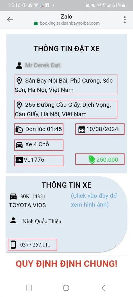 Taxi sân bay Nội Bài về Thái Nguyên